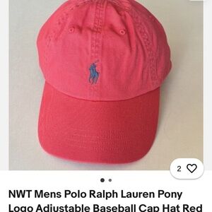 Ralph Lauren Kids Red Baseball Cap not new kids size